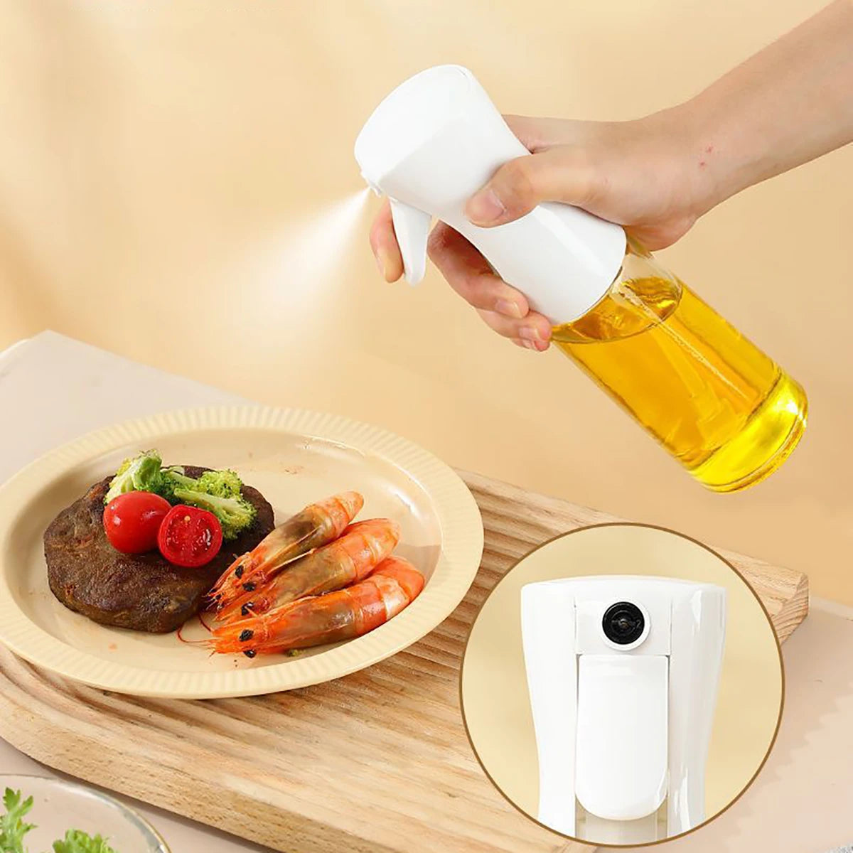 Spray Azeite para comidas saudáveis e economia- Dispenser Oil